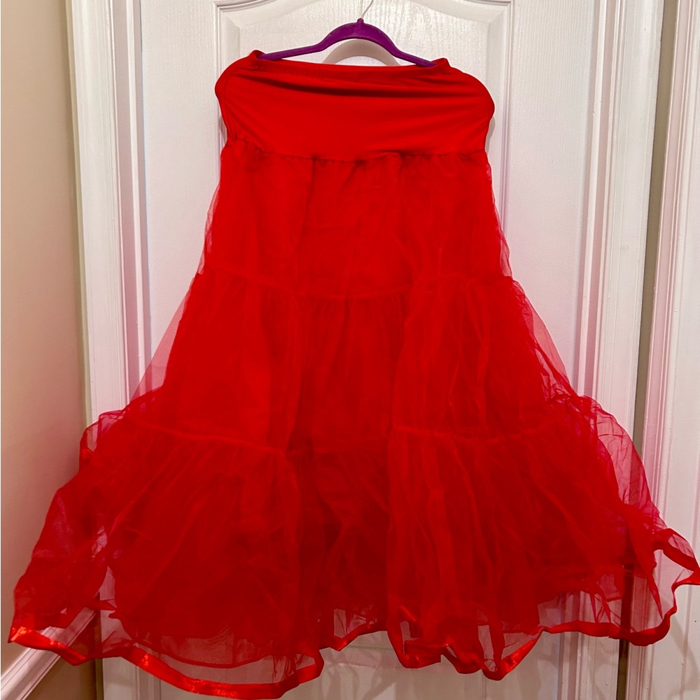Vintage Red 2-layer 30-inch Petticoat
